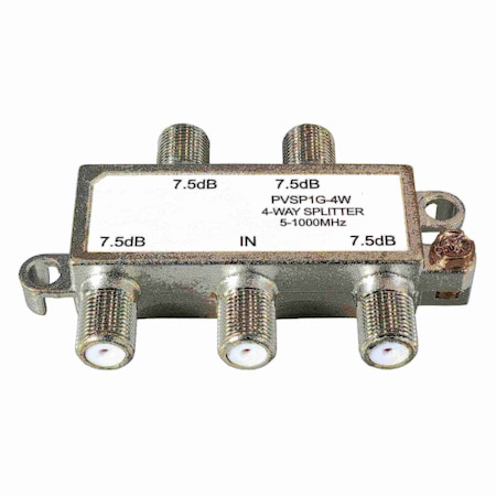 Midwest Fastener 3/8"-32 Coaxial 4-way Splitter F-Type Connectors 2PK 930927